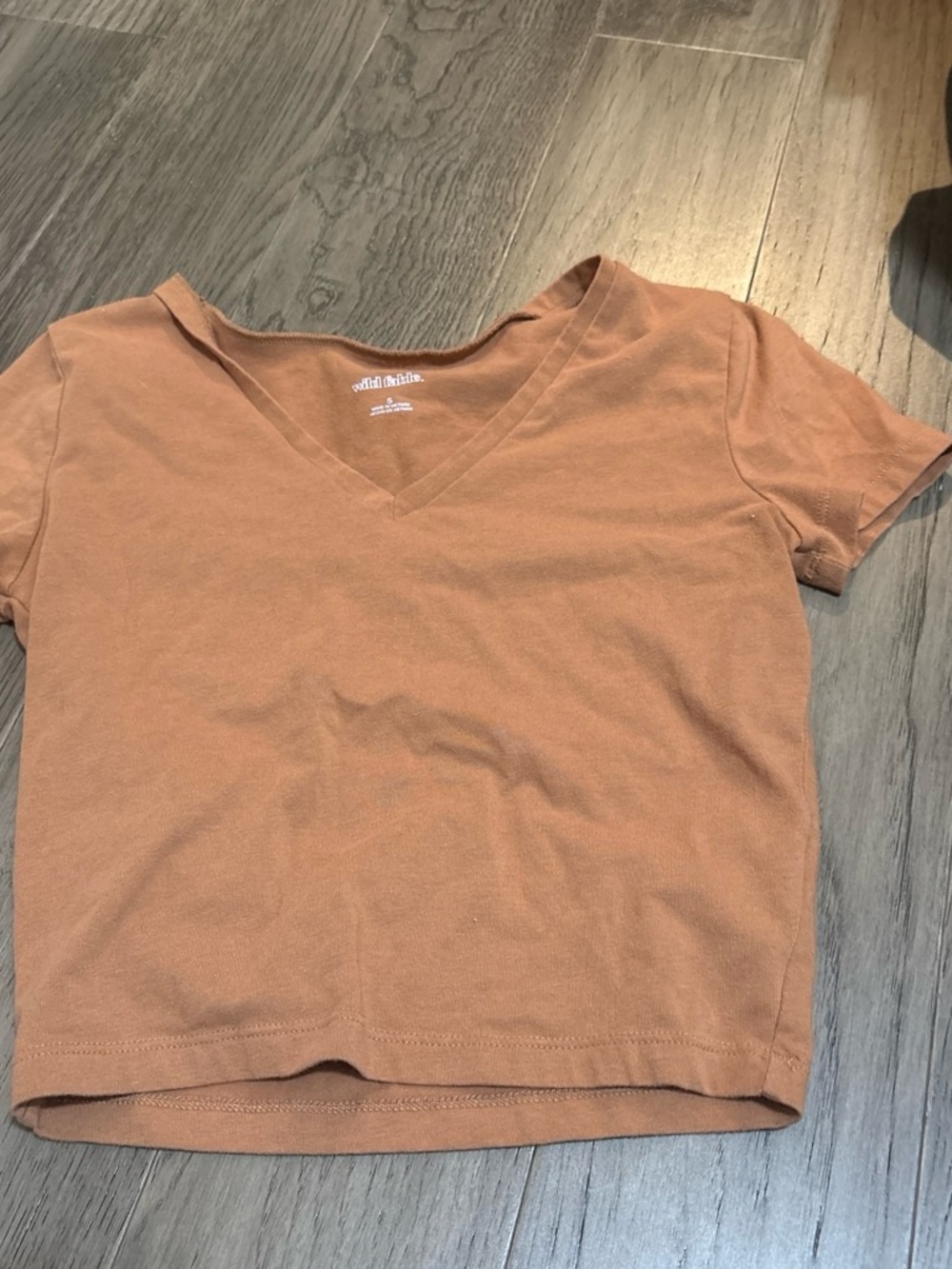wild fable V-Neck Crop Tee in Rust Orange
